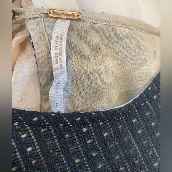 Free People Black Lace Overlay Lined Rocco Dress 0 - Picture 10 of 11